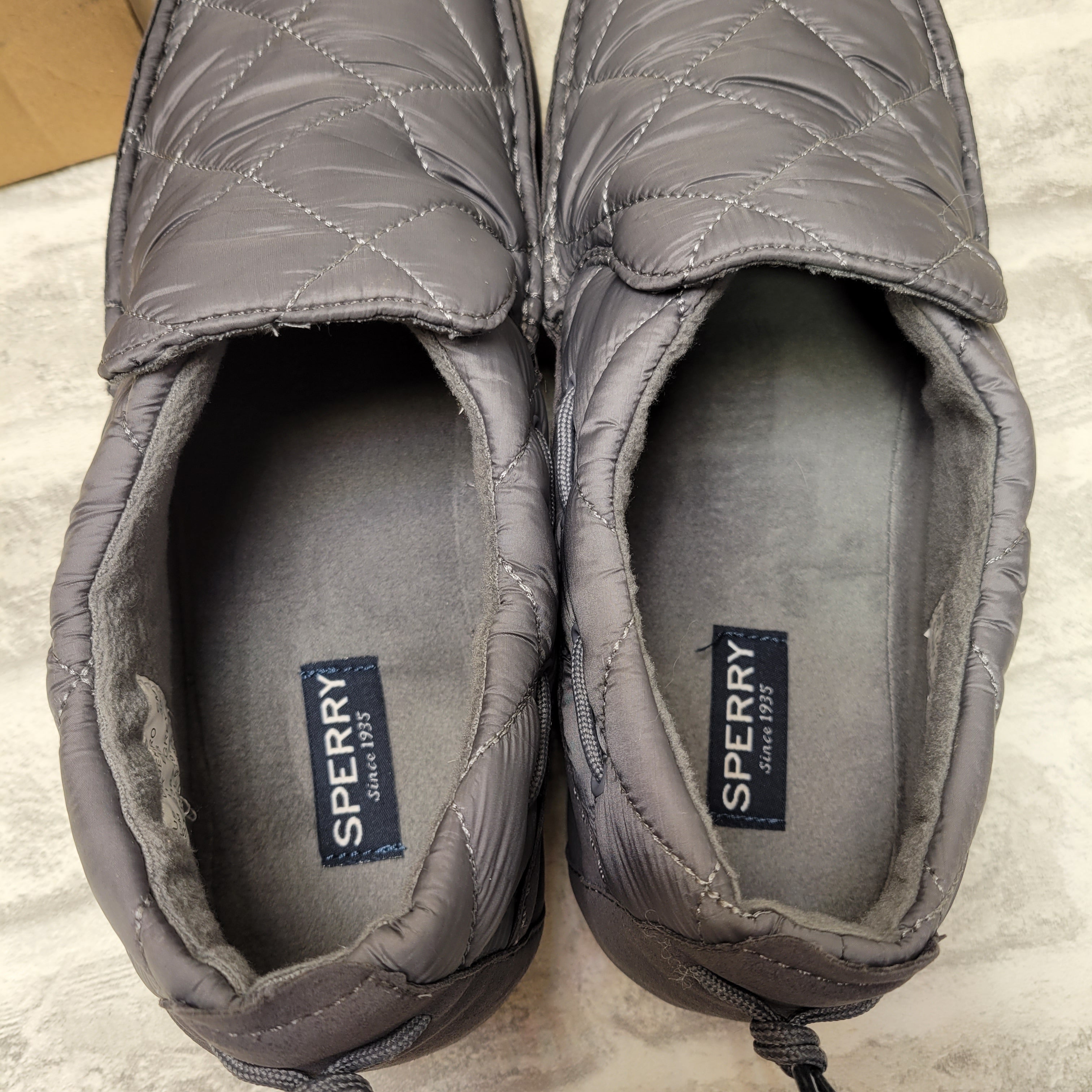 Sperry Men's Moc-Sider - Moccasin Microfleece Linings, 12M, Grey (7763793215726)